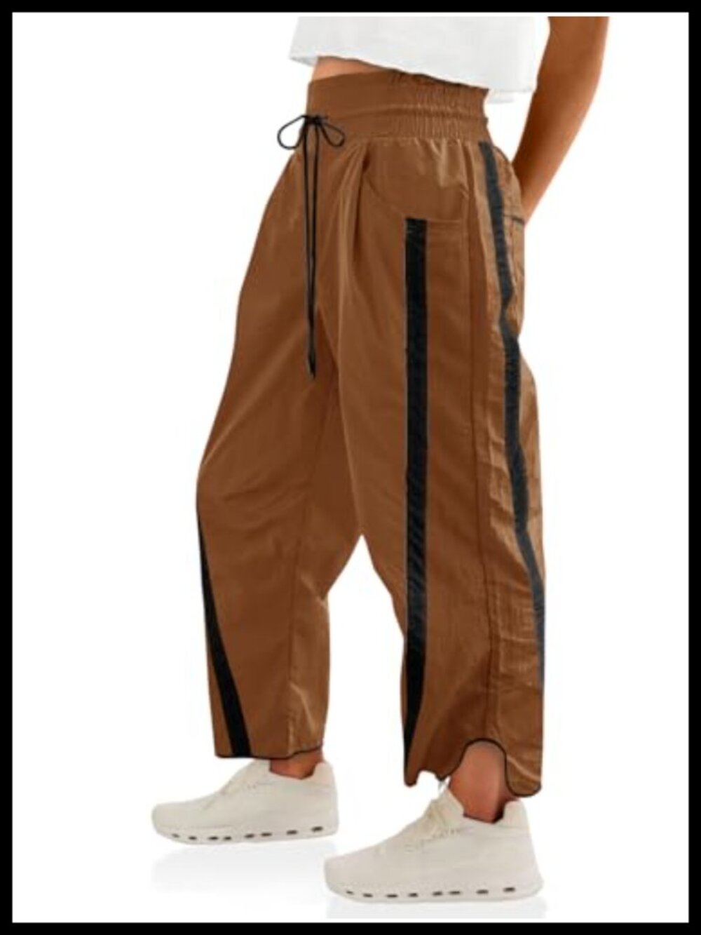 Wide Leg Baggy Sweatpants 100% Polyamide Drawstring Elastic Waist Track Pants